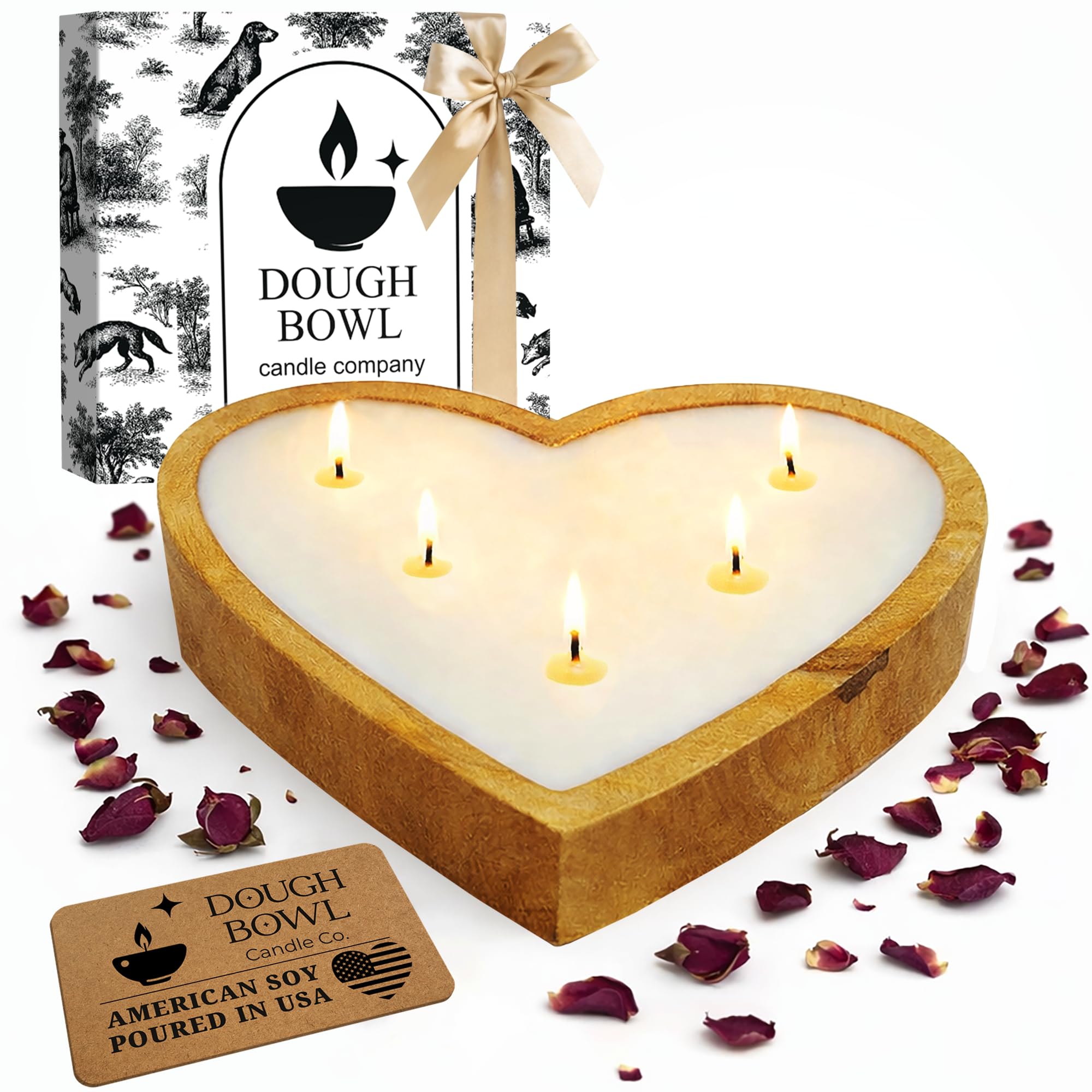 Amazon.com: Dough Bowl Candle Co. Rose Candle - 10x10x2 Large